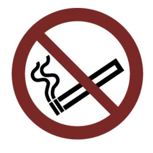 Señal prohibido fumar adhesivo 9 CM.