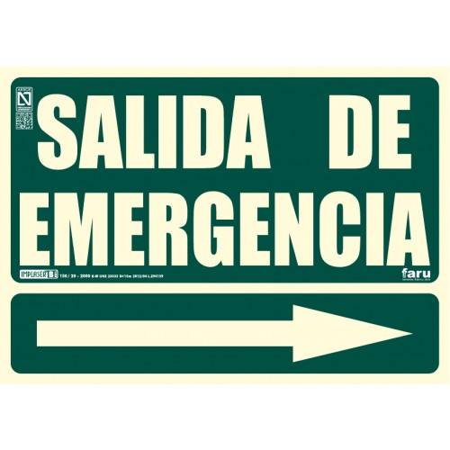 SEÑAL SALIDA DE EMERGENCIA  FLECHA DERECHA A4 Y A3
