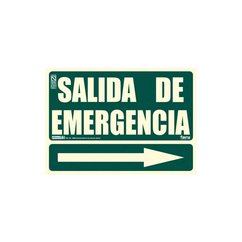 SEÑAL SALIDA DE EMERGENCIA FLECHA DERECHA A4 Y A3