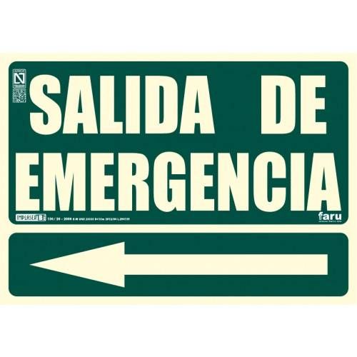 SeÃ±al SALIDA DE EMERGENCIA Flecha a la izquierda A4 Y A3