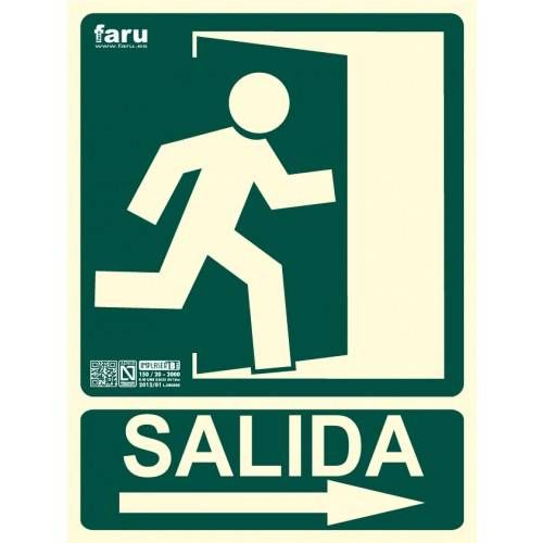SEÃ‘AL SALIDA HACIA DERECHA (imagen con puerta seÃ±alizada e indicadora) 22.4 x 30 cm.