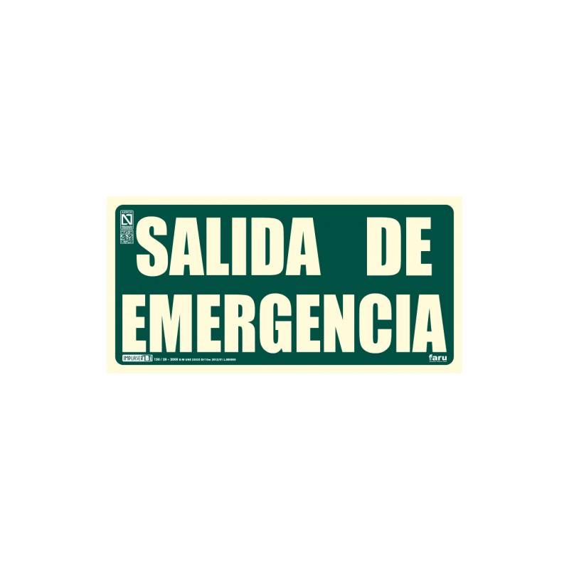 SALIDA DE EMERGENCIA 29.7 x 14.8 cm.
