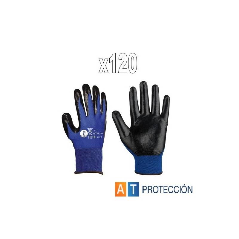 Pack 120 pares guantes nitrilo azul-negro NITRILON