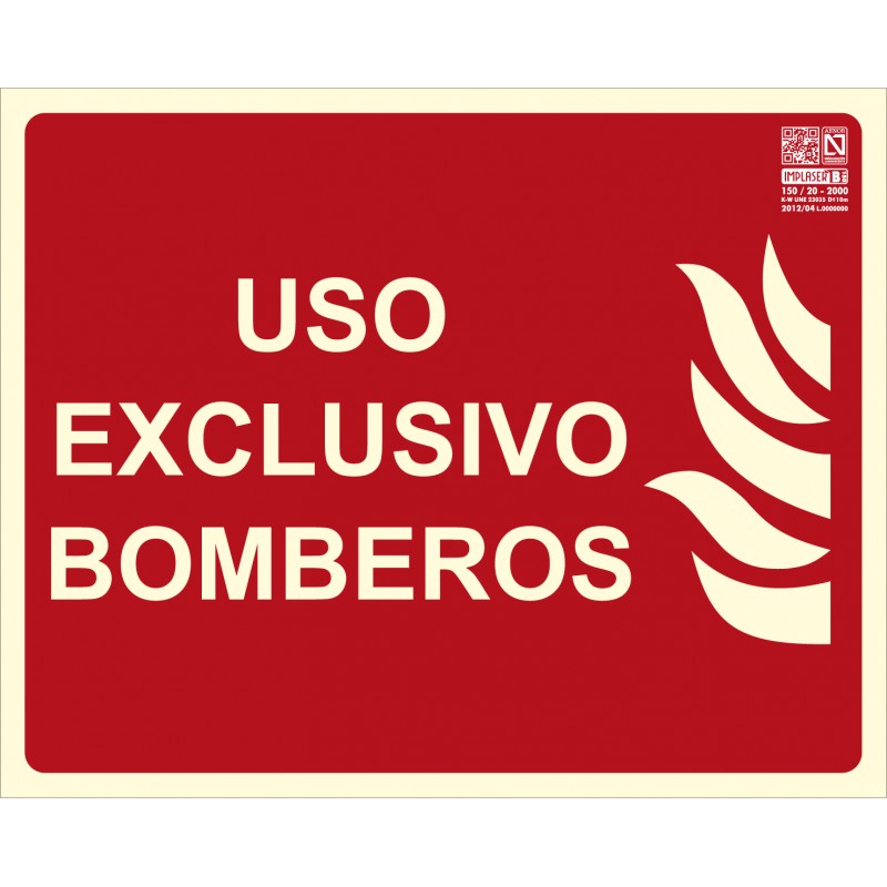 SEÑAL USO EXCLUSIVO BOMBEROS A4