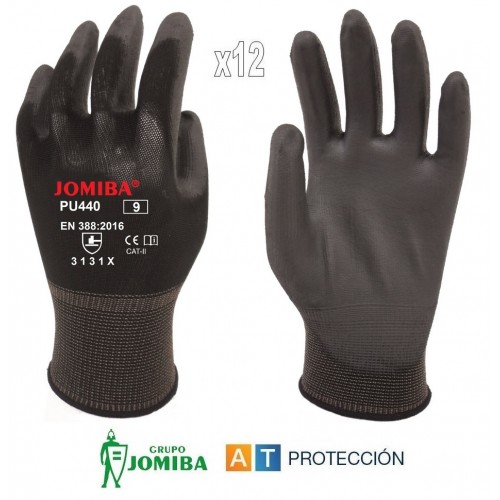 Pack 12 pares guantes de poliuretano negros