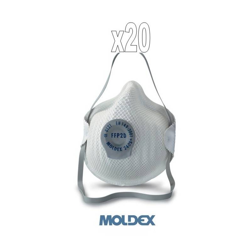 Pack 20 mascarilla antivirus Moldex FFP2 con válvula