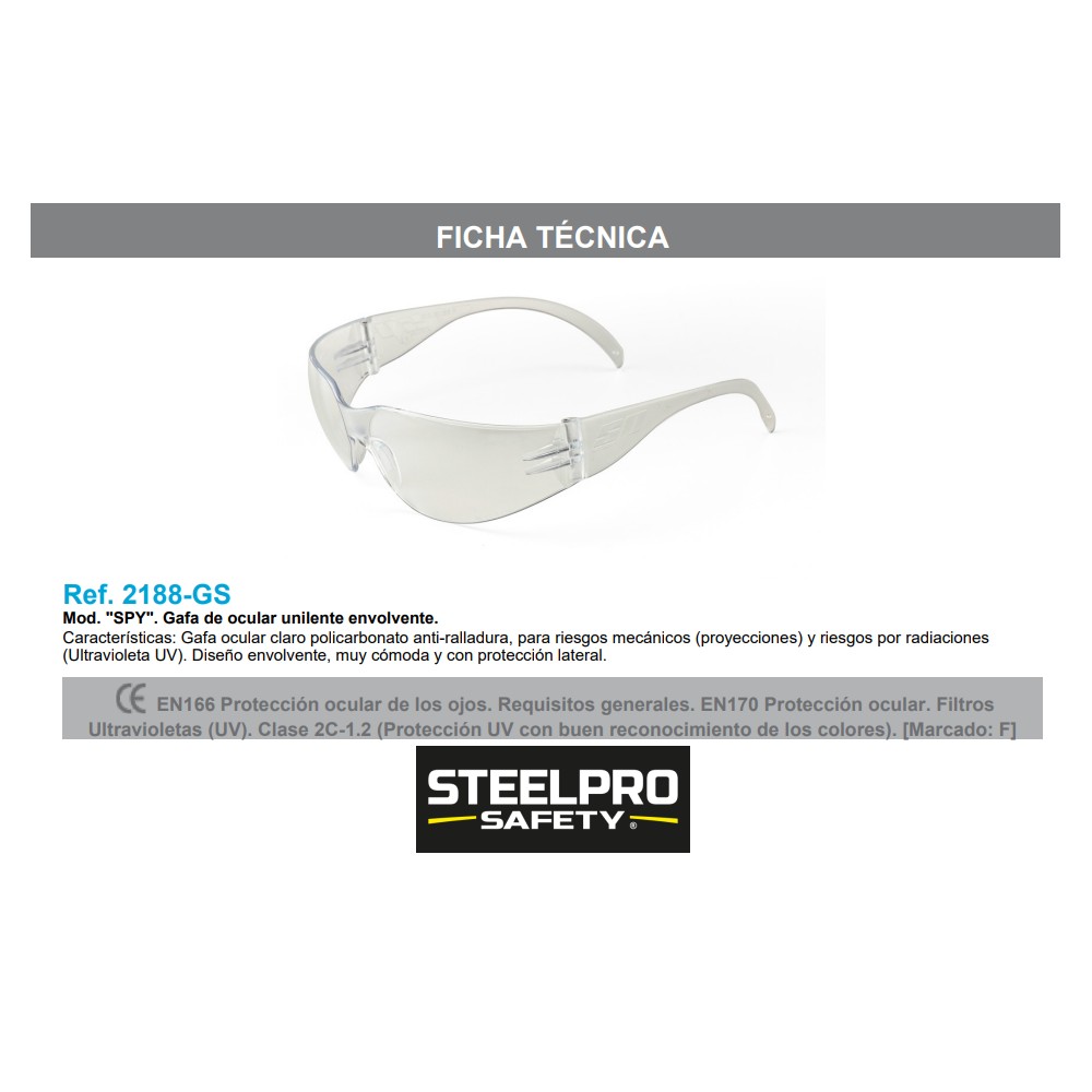 Productos, Protección Ocular, Gafas de montura universal, Ref. 2188GNSIN, Marca Protección Laboral