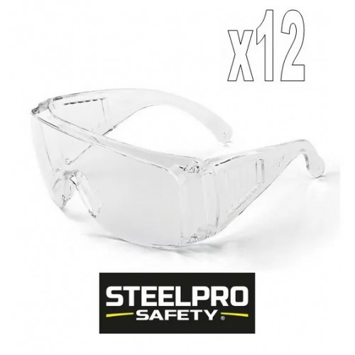 Pack 12 Gafas SteelPro Safety VISITOR Transparentes