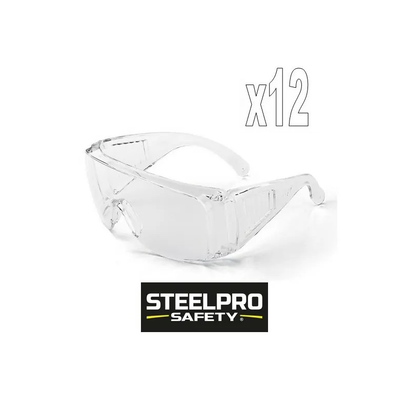 Víspera ensayo Cadera Pack 12 Gafas SteelPro Safety VISITOR Transparentes