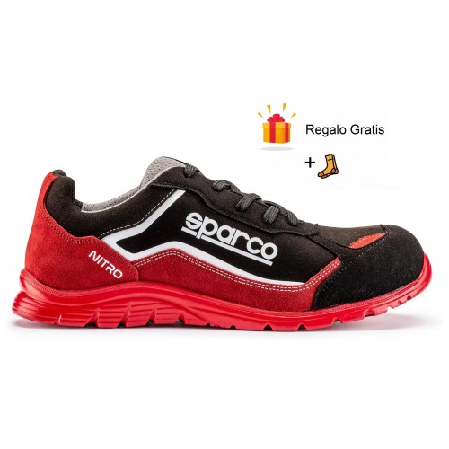 Zapatos Sparco Nitro MARCUS S3 SRC Rojos S3 + Calcetines de regalo