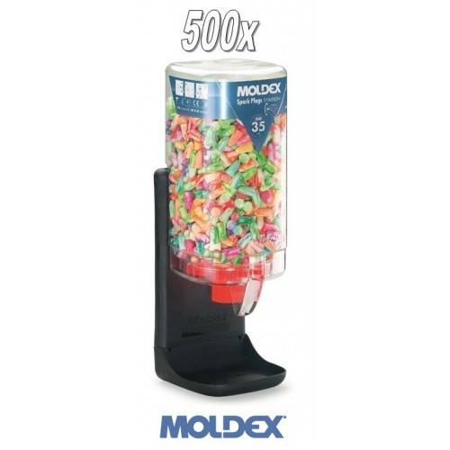 Dispensador + 500 pares tapones Moldex Spark Plugs