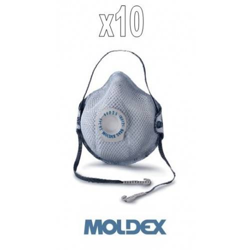 Pack 10 mascarillas Moldex FFP2 con vÃ¡lvula y carbÃ³n activo.