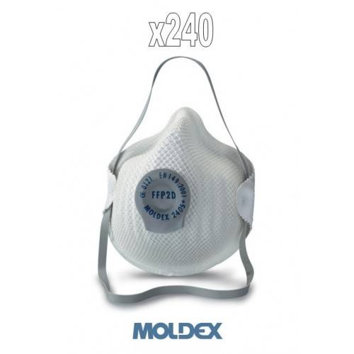 Pack 240 mascarillas Moldex FFP2 con válvula