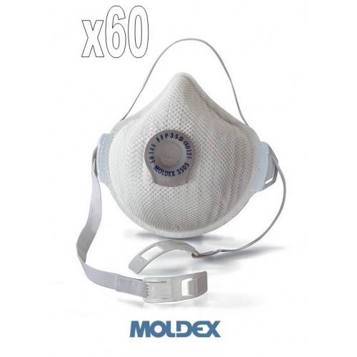 Pack 60 mascarillas Moldex FFP3 con válvula